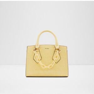 NWOT ALDO Lemon Yellow Croc-Embossed Top-Handle Satchel
